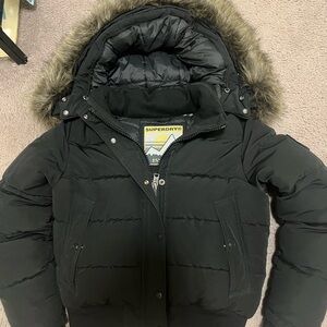 Superdry Everest Black Bomber Puffer Jacket Unisex